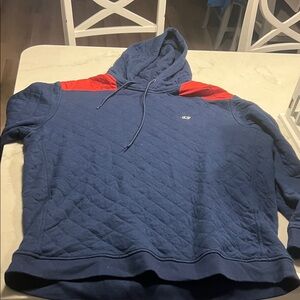 Vineyard Vines Quilted Hoodie in Blue and Red